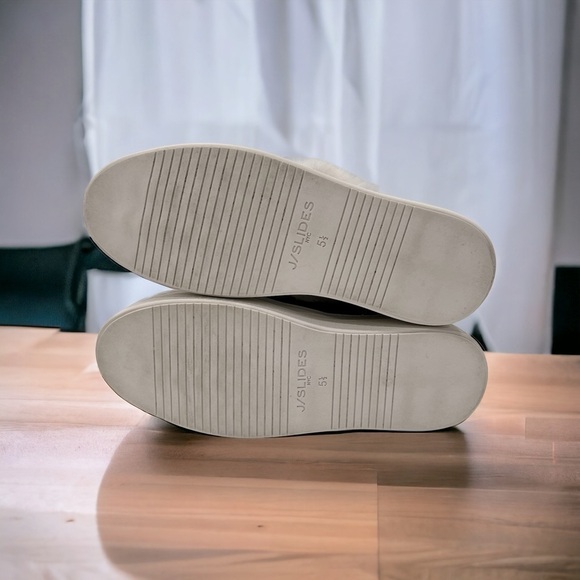 J Slides Charcoal and Cream Fur Sneakers - Picture 9 of 12